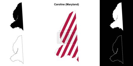 Caroline County (Maryland) Umrisse der Karte