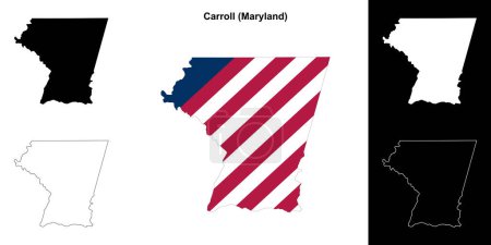 Carroll County (Maryland) outline map set
