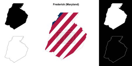 Frederick County (Maryland) outline map set