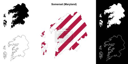 Somerset County (Maryland) outline map set