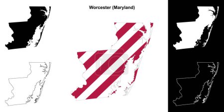 Worcester County (Maryland) outline map set