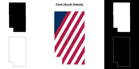 Ilustración de Conjunto de planos del Condado de Clark (Dakota del Sur) - Imagen libre de derechos