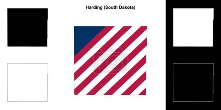 Condado de Harding (Dakota del Sur) esquema mapa conjunto