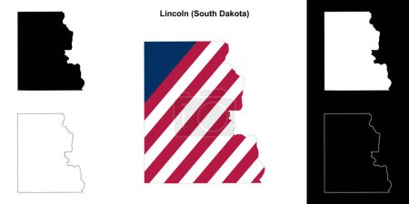 Conjunto de mapas de contorno del Condado de Lincoln (Dakota del Sur)