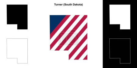 Conjunto de mapas de contorno del Condado de Turner (Dakota del Sur)