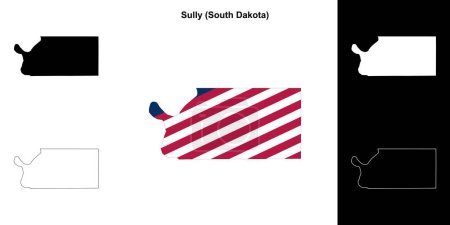 Sully County (South Dakota) outline map set