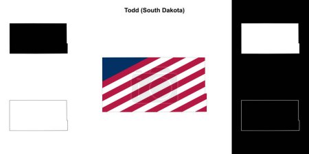 Todd County (South Dakota) outline map set