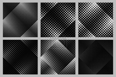 Abstrakte nahtlose geometrische quadratische Muster Hintergrund Set - Vektor-Design