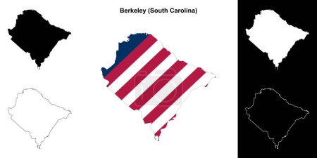 Ilustración de Conjunto de mapas del Condado de Berkeley (Carolina del Sur) - Imagen libre de derechos