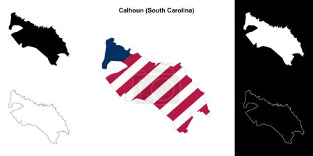 Calhoun County (South Carolina) umrissenes Kartenset