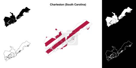 Ilustración de Conjunto de planos del Condado de Charleston (Carolina del Sur) - Imagen libre de derechos