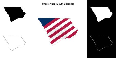 Chesterfield County (South Carolina) umrissenes Kartenset