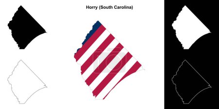 Ilustración de Conjunto de mapas del Condado de Horry (Carolina del Sur) - Imagen libre de derechos