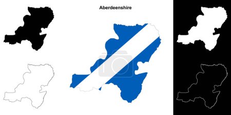 Ilustración de Aberdeenshire en blanco esquema mapa conjunto - Imagen libre de derechos