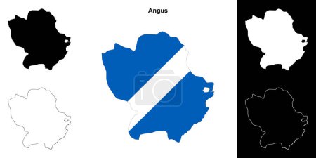 Illustration for Angus blank outline map set - Royalty Free Image