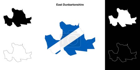 Illustration for East Dunbartonshire blank outline map set - Royalty Free Image