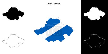 Illustration for East Lothian blank outline map set - Royalty Free Image