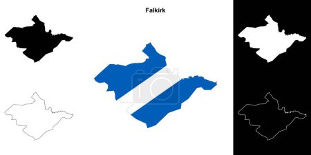 Falkirk blank outline map set