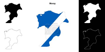 Illustration for Moray blank outline map set - Royalty Free Image