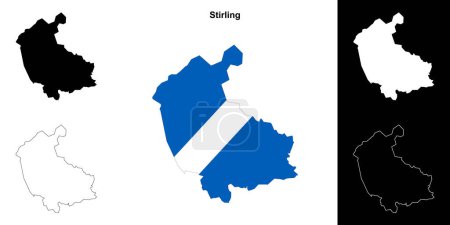 Illustration for Stirling blank outline map set - Royalty Free Image