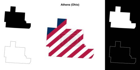 Athens County (Ohio) esquema mapa conjunto