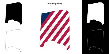 Illustration for Adams County (Ohio) outline map set - Royalty Free Image