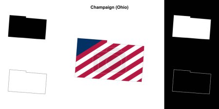 Champaign County (Ohio) outline map set