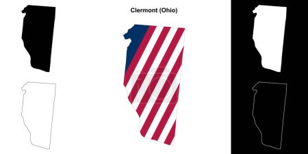 Clermont County (Ohio) umrissenes Kartenset