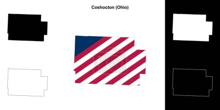 Coshocton County (Ohio) outline map set