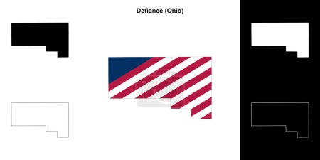 Defiance County (Ohio) outline map set