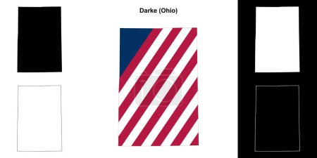 Darke County (Ohio) umrissenes Kartenset