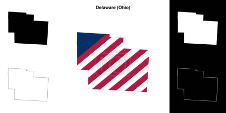 Delaware County (Ohio) outline map set