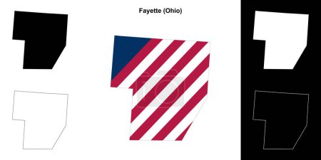 Fayette County (Ohio) umrissenes Kartenset