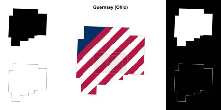Guernsey County (Ohio) Umrisse der Karte
