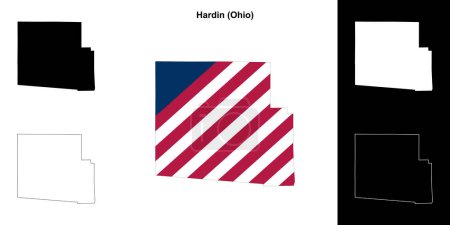 Hardin County (Ohio) umrissenes Kartenset