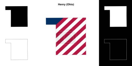 Téléchargez les illustrations : Henry County (Ohio) schéma carte - en licence libre de droit