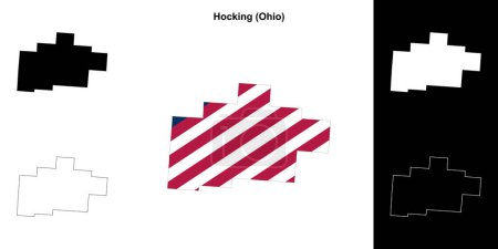 Hocking County (Ohio) umrissenes Kartenset