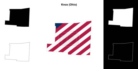 Knox County (Ohio) umrissenes Kartenset
