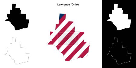 Lawrence County (Ohio) umrissenes Kartenset