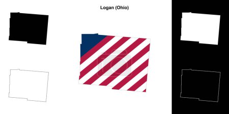 Logan County (Ohio) outline map set