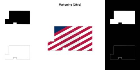 Mahoning County (Ohio) outline map set
