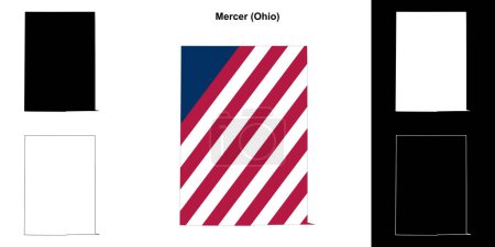 Mercer County (Ohio) outline map set