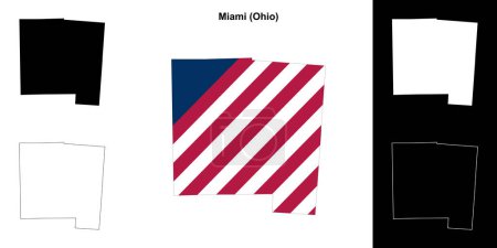 Miami County (Ohio) umrissenes Kartenset