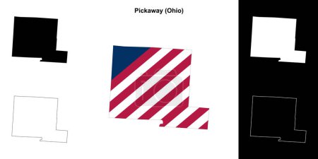 Pickaway County (Ohio) umrissenes Kartenset
