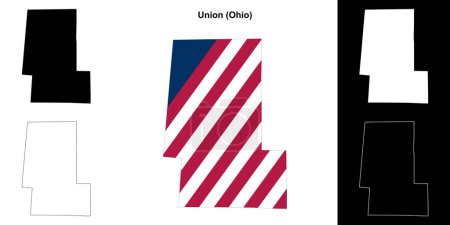 Union County (Ohio) outline map set