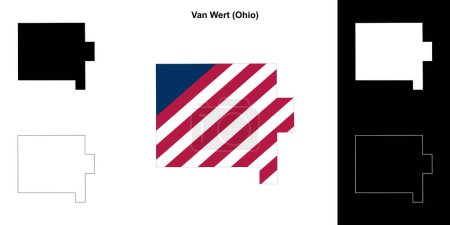 Van Wert County (Ohio) outline map set