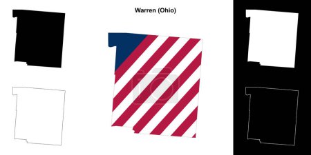 Warren County (Ohio) umrissenes Kartenset