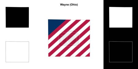 Ilustración de Conjunto de mapas del Condado de Wayne (Ohio) - Imagen libre de derechos