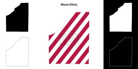 Wood County (Ohio) umrissenes Kartenset
