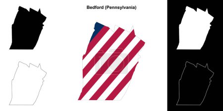 Bedford County (Pennsylvania) outline map set